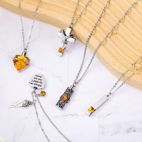 Jexine 10 Pcs Urn Necklace Cremation Jewelry for Men - color: Champagne
