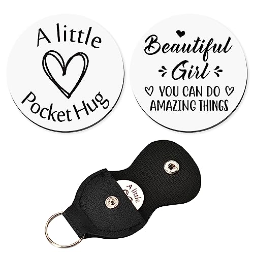 Inspirational Gifts Token Keychains for Girls Daughter Birthday Graduation Gift for Girlfriend Niece Christmas Gifts, Beautiful Girl You Can Do Amazing Things PU Leather Keychain Engraved - color: Beautiful Girl