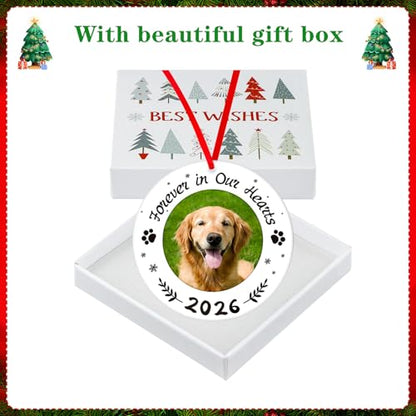 WaaHome Picture Frame Dog Memorial Christmas Ornaments 2026 for Loss of Dog | Dog Memorial Gifts, Personalized Photo Pet Memorial Ornaments for Christmas Tree, Pet Remembrance Gifts for Loss of Dogs