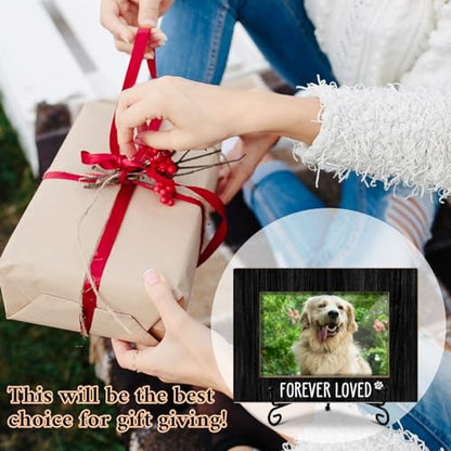 Dog Photo Frame - Forever Loved, Memorial Gifts for Women Friend Coworker, Fit 4x6 Picture With Stand, Home Desk Decor Tabletop Display, Paw -Txk73 - style: Dog - B