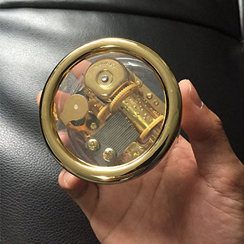 Tiny Wind Up Circle in Gold DIY Musical Box Beautiful Melody Gift Song YOU ARE MY SUNSHINE