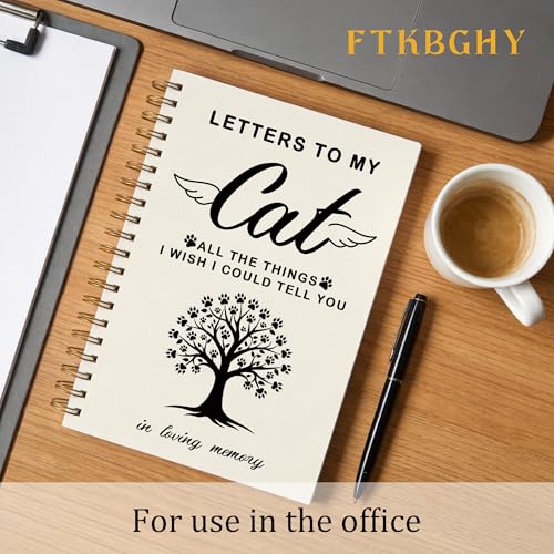 FTKBGHY Loss of Cat Sympathy Gift Grief Journal Notebook, Memorial Notebooks Gifts for Loss of Cats, Pet Remembrance Bereavement Gift, Letters to My Cat Journal, 5.5x8.3 Inch - color: Colour-13