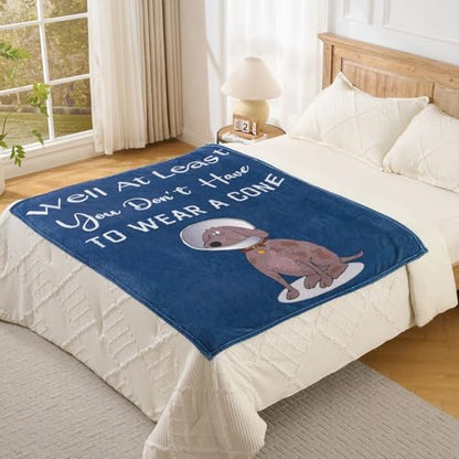 Thinking of You Gifts for Women Men – Get Well Blanket 50x60 Inch, Navy Flannel Comfort Blanket, Sympathy Throw for After Surgery, Chemo, Illness, Recovery - color: Get Well-dog