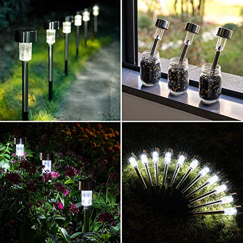 GIGALUMI Outdoor Waterproof Solar Pathway Lights, 12 Pack Cold White - color: Cold White, size: 12 PACK