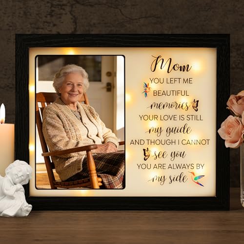 Memorial Gifts LED Shadow Box 4x6 Picture Frame Sympathy for Loss of Mom | Bereavement Gifts Ideas in Memory of Loved One for Loss of Mother Grandma Condolences Remembrance Grief Funeral - size: Mom Memorial