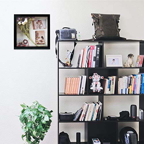 Muzilife 11x11 Shadow Box Wood Picture Frame, 2.16 Deep, Real Glass, Black - color: Black, size: 11x11