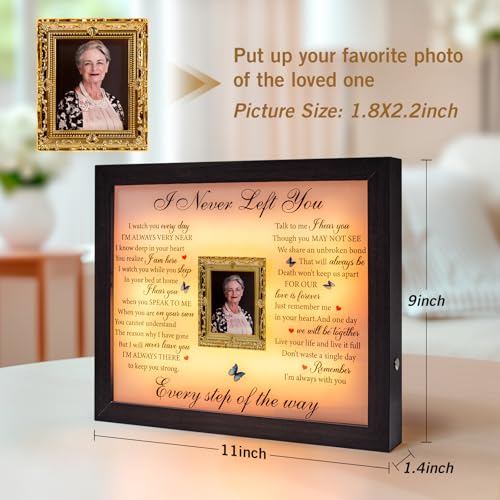 Sympathy Gift LED Rechargeable Memorial Shadow Box Picture Frame, Memorial Gifts for Loss of Mother Mom Dad Father, Bereavement Gifts Ideas in Memory of Loved One