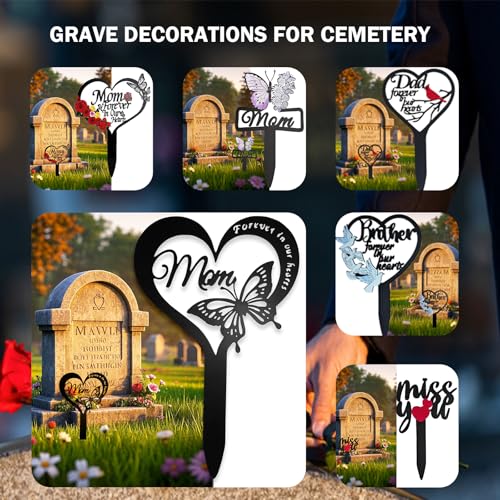 Cemetery Decorations for Grave Dad Heart Cardinal Grave Decorations for Cemetery - style: Dad Cardinal