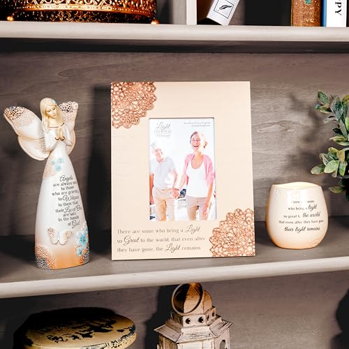 Pavilion Gift Company - Light Remains Memorial Photo Frame, (Holds 4 x 6-inch Photo), Bereavement Gift, Home Decor Gift For Death Of A Loved One, Remembrance Picture Frame, 1 Count, 7.5 x 9.5-inches