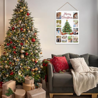 Christmas Photo Board, Collage Photo Hanging Display Picture Board - color: Christmas