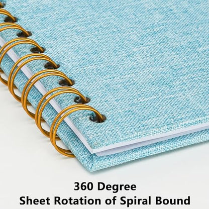 Scrapbook Photo Album, Linen Covered, 8x8 Inches, 20 Sheets/40 Pages | Hardcover Kraft White Pages, Wedding Guest Book, Travel Memory Book, Christmas, Baby Shower Keepsake, Family Album - color: Light Blue, size: 8x8 Inch 40 Pages