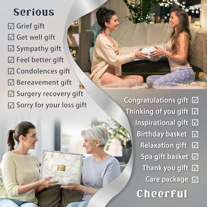 AHAGIFTREE Gift Basket Gifts for Women,11PC Birthday,Sympathy,Surgery Recovery Gifts Women,Get Well Soon After Surgery ,Condolences Basket for Loss,Sympathy - color: Grey
