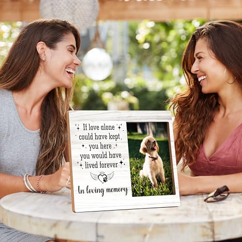 Pet Memorial Pictures Frame, In Loving Memory Photo Frame, Sympathy Gifts For Loss Of Pet Dog Cat, Farmhouse Home Living Room Bedroom Office Decoration -96