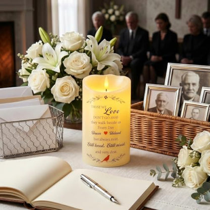 Homemory 4x7 Flameless Memorial Candle Sympathy Gifts for Loss of Loved One - color: Those We Love Don’t Go Away