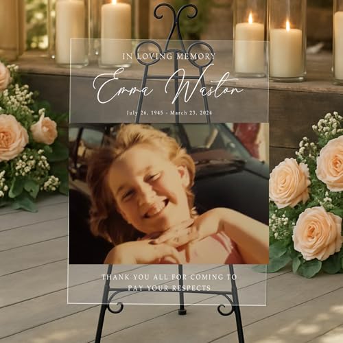 Custom Funeral Welcome Sign - Minimalist Celebration of Life, Large Funeral Sign, Memorial Sign, Funeral Décor, Celebration Of Life Welcome Picture, Funeral Collage Of Pictures - color: Color 13