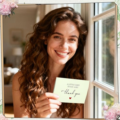 VZZNN 100 Pack Thank you Cards with Envelopes,Baby Shower & Wedding Thank you Cards with Envelopes and Stickers,Suitable for Graduation, Business, Festival Greeting Card Gifts（White）