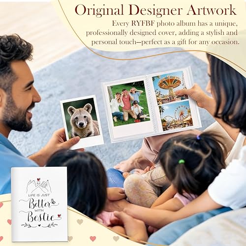 Bestie Gifts Photo Album 4x6, Friendship BFF Gifts for Women, Life Is Just Butter with Bestie 18 Pockets Small Picture Memory Photo Album for Family Anniversary Travel Vacation - color: Best Bestie