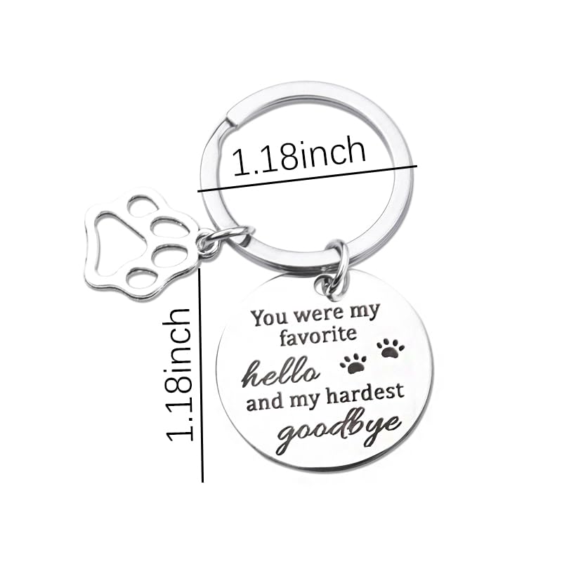 Dog Memorial Gifts for Loss of Dog Keychain Sympathy Gift for Women Men Puppy Remembrance Gift for Dog Lover - style: Hello Dog