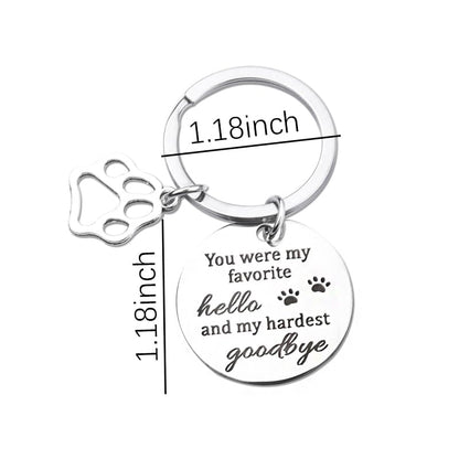 Dog Memorial Gifts for Loss of Dog Keychain Sympathy Gift for Women Men Puppy Remembrance Gift for Dog Lover - style: Hello Dog