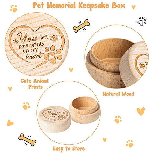 CJiangpo Dog Memorial Keepsake Box for Pet Hair, Pet Fur Keepsake Gifts | Pet Memorial Gifts for Loss of Dog Cat, Wooden Pet Ashes Container Urns, Pet Loss Sympathy Gifts Remembrance