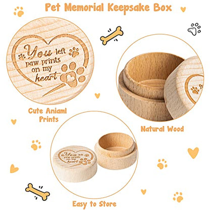 CJiangpo Dog Memorial Keepsake Box for Pet Hair, Pet Fur Keepsake Gifts | Pet Memorial Gifts for Loss of Dog Cat, Wooden Pet Ashes Container Urns, Pet Loss Sympathy Gifts Remembrance