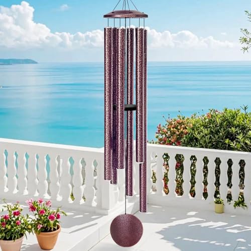 66" Wind Chimes for Outside Deep Tone - 6 Thicken Tubes Large Wind Chimes for Outdoor, Gifts for Mothers Day, Women, Mom, Grandma, Sympathy, Big Windchimes for Garden and Patio(Bronze) - color: Bronze, size: 66 inches