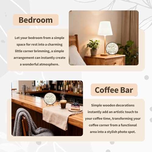 Sympathy Desk Decor Sign, Celebration Of Life Decorations, There Are Some Who Bring A Light Memorial Wood Sign, Decor For Home Bedroom, Wooden Round Decor With Stand-01 - style: Brown Round Sign