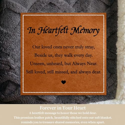 Sympathy Blanket for Loss of Loved One, Memorial Gifts for Mom Dad Grandma Grandpa, Soft Flannel Bereavement Throw, in Loving Memory Condolence Gift 50x60 Gray