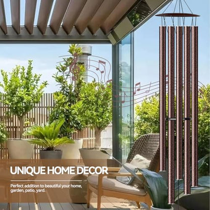 68” Large Wind Chimes for Outside Deep Tone, Bronze WindChimes for Women Mom Grandma, Memorial Sympathy Wind Chime for Loss of Loved One - size: Bronze-68 Inch-5 Tubes