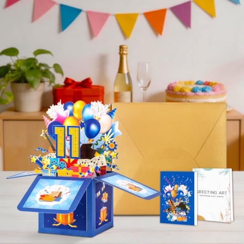 GREETING ART 11th Birthday Card for Girl Boy,11 Year Old Birthday Card - color: 11th