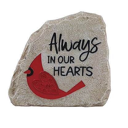 Enesco Izzy and Oliver Caring Cardinals Always in Our Hearts Garden Stone Sculpture, 5.75 Inch, Multicolor