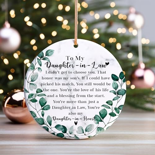 to My Daughter-in-Law Christmas Ornament from Mother in Law, Daughter in Law Gifts Xmas Tree Hanging Ornament, Christmas Keepsake - color: Daughter in Law