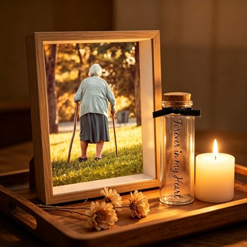 Memorial Gift Picture Frame for Loss of Loved One, Mother, Father, Grandpa, Grandma，Friend,In Loving Memory Keepsake Frame, Bereavement Sympathy Gifts (Wood) - color: Wood