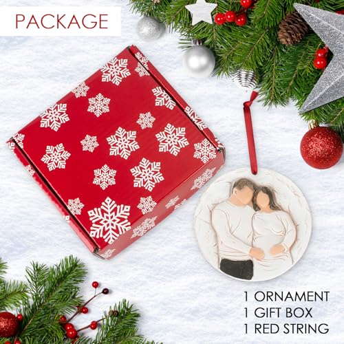 3D Expecting Baby Christmas Ornament 2026 for New Parents - Pregnant Announcement Gifts for Husband Grandparents Family Aunt - Baby Announcements Ideas Gifts for Expecting Parents to Be 2026 - style: Expecting Baby