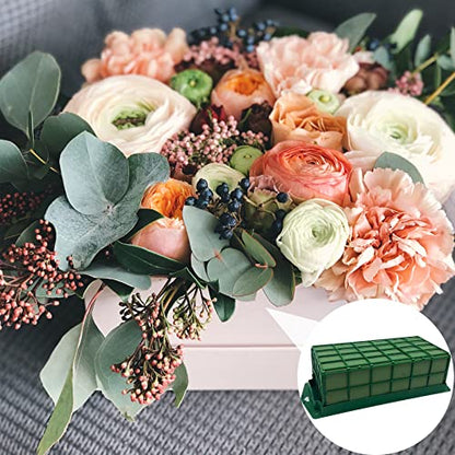 2 Pieces Floral Foam Cage, Flower Arrangements Supplies With Rectangle Holder, Bricks for Fresh Flower Wedding Holiday Decorations - size: 2 Pcs