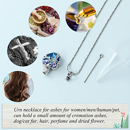 Imrsanl Tree of Life Heart Urn Necklace Cremation Jewelry for Women - color: Customize-2