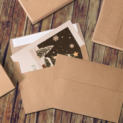 30 Sets A4 Cards & Envelopes 4x6, Kraft Blank Folded Cards Rustic Wedding - color: Kraft, size: 30 Pack A4 (4.72x6.50in) Cards and Envelopes