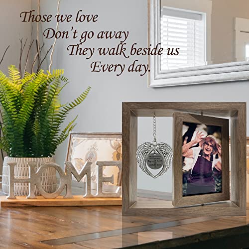 Besoamo Memorial Picture Frame 4x6, Sympathy Gifts for Loss of Loved One, Memorial Gift for Loss of Mom Dad, Rotatable Bereavement Sympathy Photo Frame with Angel Wings, Remembrance Condolence Gift - size: 4x6 inches Photo Frame with Angel Wings