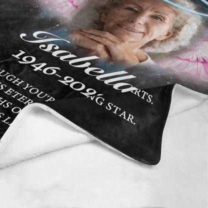 LOSARON Personalized Memorial Blanket with Photos & Name,A Letter from Heanven Sympathy Blanket,Loss of Dad Mom Husband Wife Friend - color: 1 Photo-1