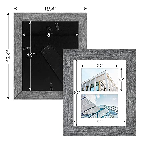 8x10 Collage Frame, 2 Open 4x6 Photo Frame Collage for Wall - color: Grey, size: 8x10 - (2 open4x6）
