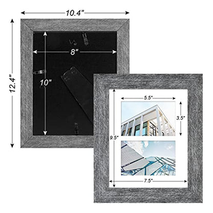 8x10 Collage Frame, 2 Open 4x6 Photo Frame Collage for Wall - color: Grey, size: 8x10 - (2 open4x6）