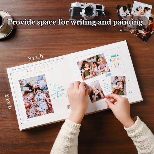 Pssoss 8x8 Inch DIY Scrapbook Album, Linen Hardcover, 40 Pages, White - color: White, size: 8 x 8 Inch 40 Pages