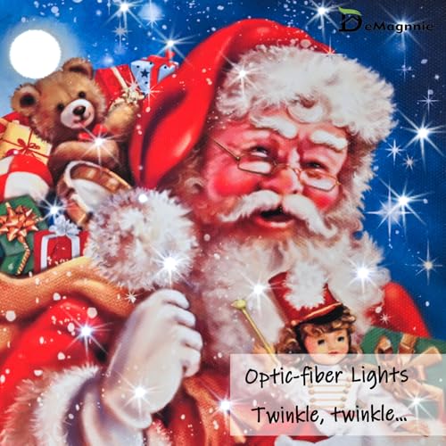 DEMAGNNIE Lighted Canvas Art 6H Timer 8x6 Santa Tabletop Wall Dual Use - color: Santa Christmas Gifts, size: 8"L x 6"W