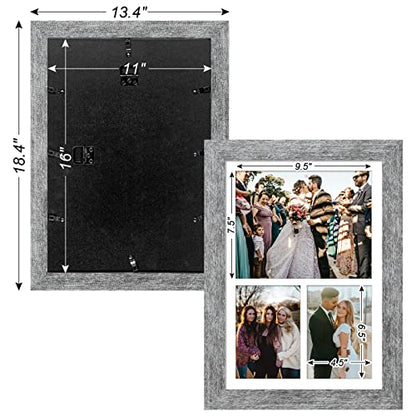 11x16 Collage Frame, 2 Open 5x7&1 Open 8x10 Photo Frame Collage - color: Grey, size: 11x16 - (2 open5x7+1 open8x10）