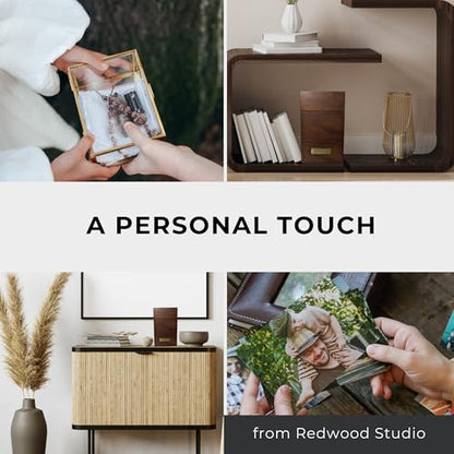 Walnut Wood Cremation Urns for Human Ashes | Large 200 lb Capacity Memorial Box | Handmade Keepsake Urn with Bag & Engraving Plaques |