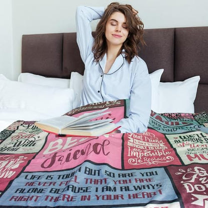 Best Friend Blanket 60"X50", Birthday Gifts for Best Friend Women, Friendship Gifts for Women, Bestie Gifts, Friendship Throw Blanket for My Best Friend, Bestie, BBF, Soul Sister - color: Pink Friend