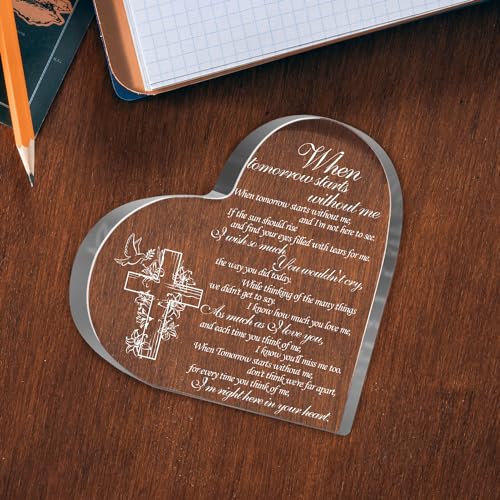When Tomorrow Starts without Me Sign, Loss of Loved One Sympathy Gift, Memorial Gifts for Loss Keepsake, In Memory of Loved One Sign, Grief Bereavement Remembrance Plaque Decor for Family Members