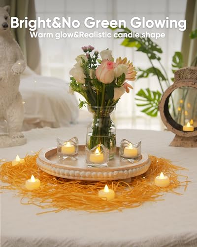 Amagic 100Pack Fake LED Tea Lights Candles Battery Operated, Warm White - color: White, size: 100 Pack