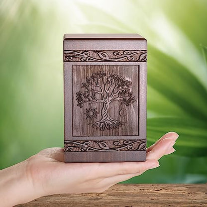 DGDCDV Small Keepsake Sharing Urn for Ashes-Wooden Mini Urn 20 Cubic Inches - size: Small - 1 Keepsake Urn