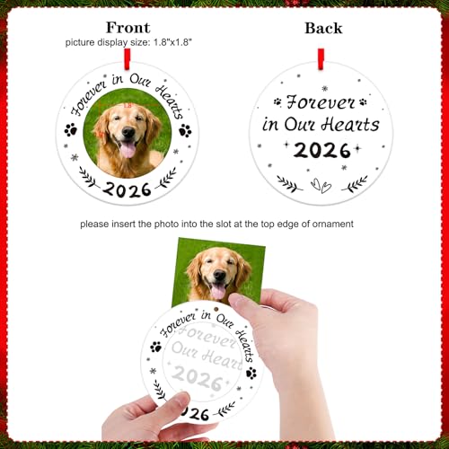 WaaHome Picture Frame Dog Memorial Christmas Ornaments 2026 for Loss of Dog | Dog Memorial Gifts, Personalized Photo Pet Memorial Ornaments for Christmas Tree, Pet Remembrance Gifts for Loss of Dogs